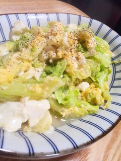 【包丁いらず】キャベツと豆腐の卵とじ-レシピのメイン写真