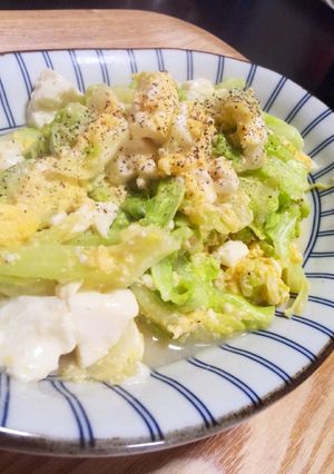 【包丁いらず】キャベツと豆腐の卵とじ-レシピのメイン写真