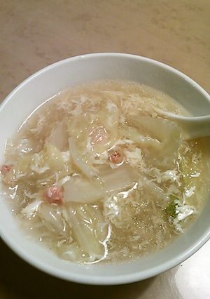 白菜と卵と鮭フレーク入りスープ-レシピのメイン写真