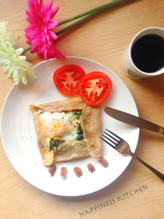 朝食に、全粒粉と春菊のガレット-レシピのメイン写真