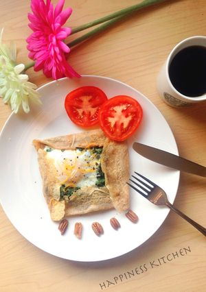 朝食に、全粒粉と春菊のガレット-レシピのメイン写真