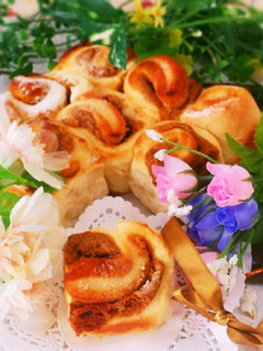HBで♡きな粉クリームロールちぎりパン-レシピのメイン写真