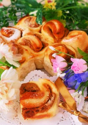 HBで♡きな粉クリームロールちぎりパン-レシピのメイン写真