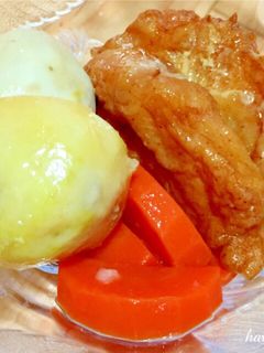 簡単激ウマ!玉ねぎ天と里芋の煮物-レシピのメイン写真