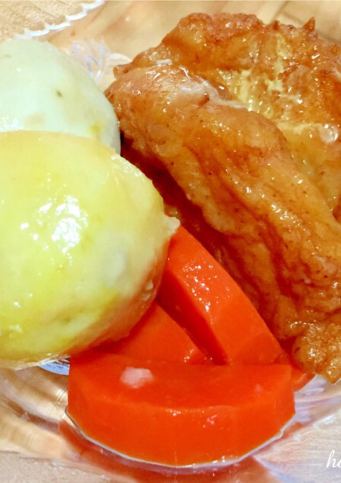 簡単激ウマ！玉ねぎ天と里芋の煮物-レシピのメイン写真