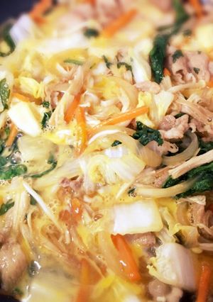 簡単☆煮るだけ!すき焼き風卵とじ-レシピのメイン写真