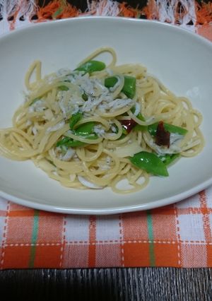 しらすとスナップえんどうのペペロンチーノ-レシピのメイン写真