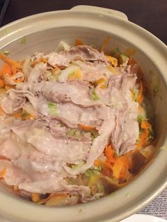 ダイエットに!ひらひら野菜と豚の重ね蒸し-レシピのメイン写真
