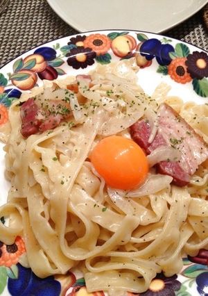 ヨーグルトであっさりカルボナーラ-レシピのメイン写真