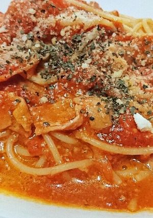 簡単！とろけるチーズのトマトソースパスタ-レシピのメイン写真