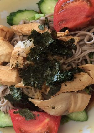 鶏漬け、おそば-レシピのメイン写真
