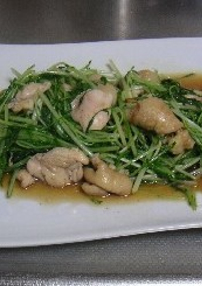 安価な鶏皮と水菜の簡単炒め-レシピのメイン写真