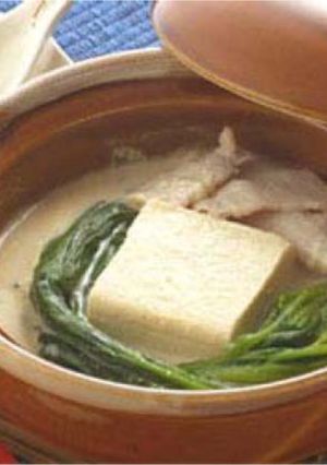 【野菜】ほうれん草と豚肉の豆乳鍋-レシピのメイン写真