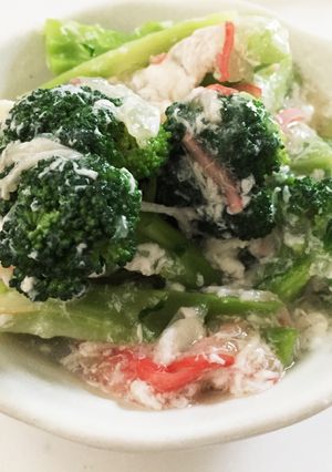 ブロッコリーのカニカマ淡雪あんかけ-レシピのメイン写真