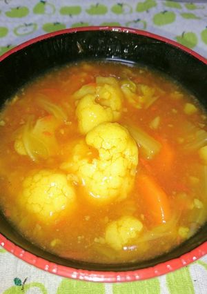 カリフラワーのトマトカレーあんスープ-レシピのメイン写真