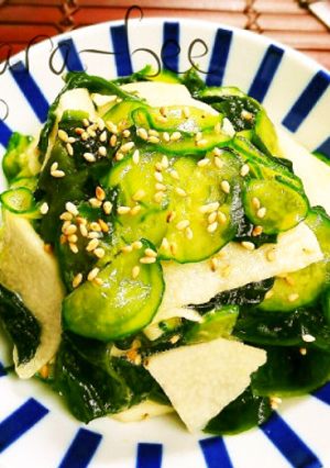 長芋とわかめと胡瓜のネバネバ酢醤油和え-レシピのメイン写真
