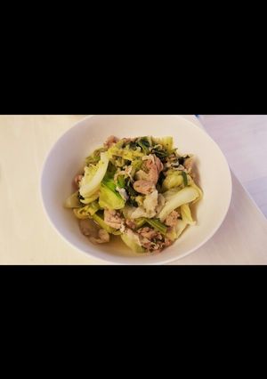 豚肉と小松菜キャベツの塩炒め-レシピのメイン写真