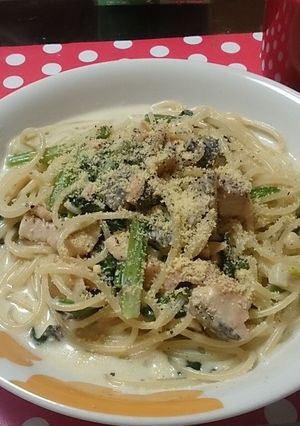 ほうれん草とサーモンのクリームパスタ-レシピのメイン写真