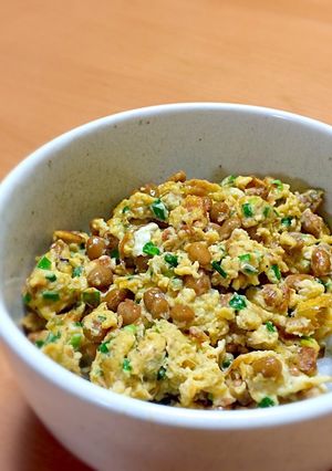 納豆嫌いの私もハマった！簡単納豆卵炒め丼-レシピのメイン写真