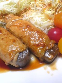 肉巻きこんにゃくの生姜焼き-レシピのメイン写真