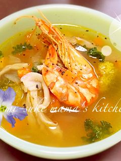 お節海老☆リメイクブイヤベース風スープஐ-レシピのメイン写真