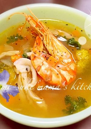 お節海老☆リメイクブイヤベース風スープஐ-レシピのメイン写真