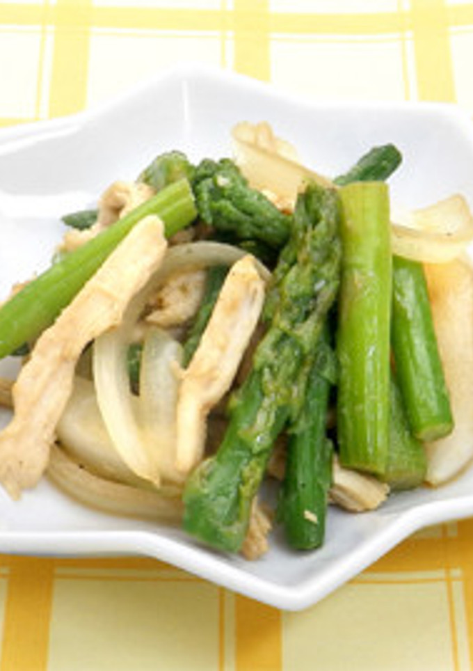 ☆蒸し鶏とアスパラの中華炒め☆-レシピのメイン写真
