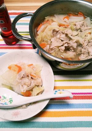 ★ひとり鍋diet第二弾★豚バラ中華鍋-レシピのメイン写真