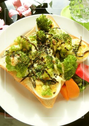 磯香る⁂ブロッコリー×茹で卵の和トースト-レシピのメイン写真
