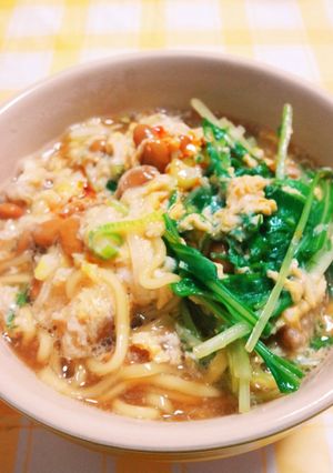 簡単☆サッポロ一番ふわふわ納豆ラーメン-レシピのメイン写真