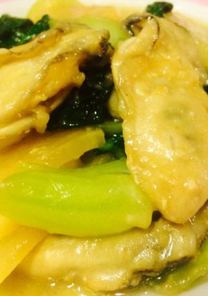 旨い！牡蠣とチンゲン菜のバター醬油炒め♬-レシピのメイン写真