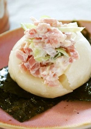 ハムと葱のマヨ餅-レシピのメイン写真