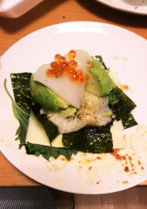 餅アボカドイカのせ寿司-レシピのメイン写真