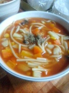 簡単トマトスープパスタ-レシピのメイン写真