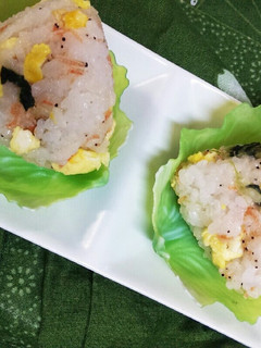 あみえびとほうれん草と卵のおにぎり-レシピのメイン写真
