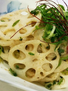 美味!!蓮根の梅ネギ和え-レシピのメイン写真