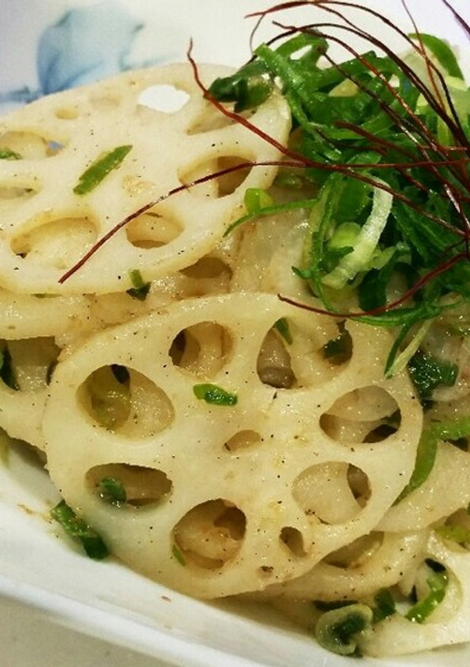 美味!!蓮根の梅ネギ和え-レシピのメイン写真