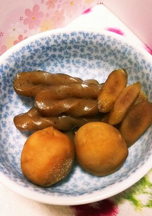 蒟蒻と里芋とゴボウでピリ辛和風煮物-レシピのメイン写真