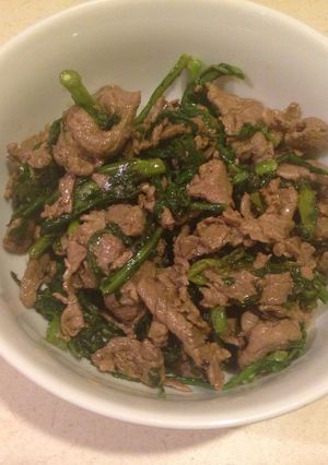 牛肉と春菊の炒めもの-レシピのメイン写真