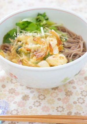 ゆり根と三つ葉のかき揚げ天そば-レシピのメイン写真