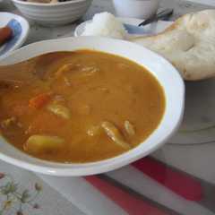 รูปของ クリームシチューリメイク　インド風カレー