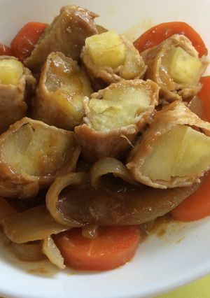 豚ロール(サツマイモとリンゴ)カレー味-レシピのメイン写真