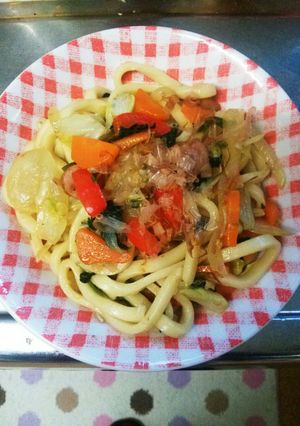さっぱり☆カラフル焼きうどん-レシピのメイン写真