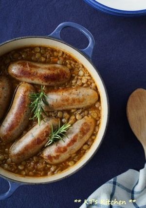 レンズ豆とソーセージの煮込み-レシピのメイン写真