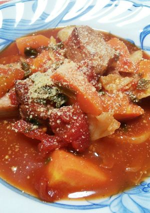 ★ひとり鍋diet第三弾★ハムのトマト鍋-レシピのメイン写真