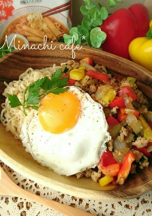 サッポロ一番で簡単!!和風ガパオ麺-レシピのメイン写真