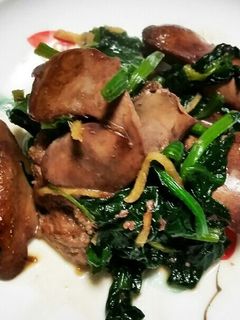 栄養いっぱい!鶏肝とホウレン草の甘辛炒め-レシピのメイン写真