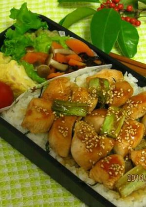 長ネギと鶏肉⭐焼き鳥弁当-レシピのメイン写真