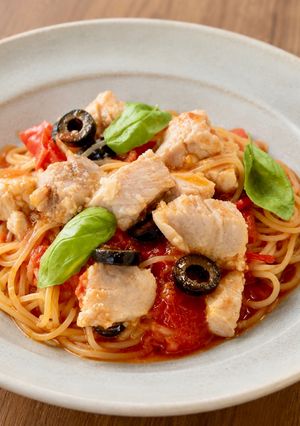 茅乃舎野菜だし　ツナトマトパスタ-レシピのメイン写真