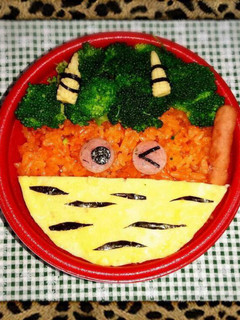 節分に☆鬼の簡単オムライス キャラ弁-レシピのメイン写真
